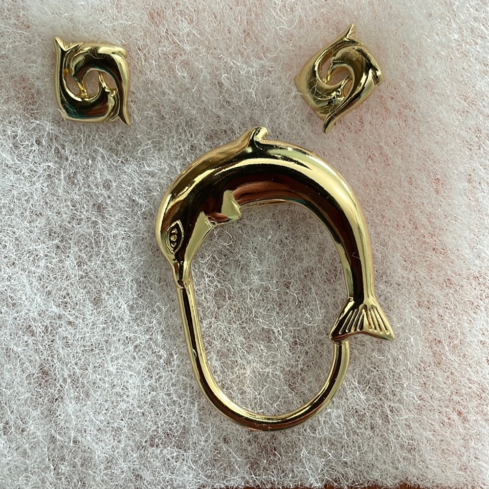 Yanbal ladies earrings and scarf pin set
